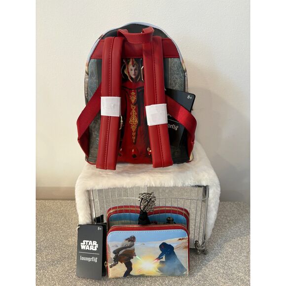 Loungefly Star Wars Phantom Menace Mini Backpack + Zip Around Wallet Bundle NEW - Picture 5 of 15